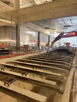 Butonnage et découpe du tunnel