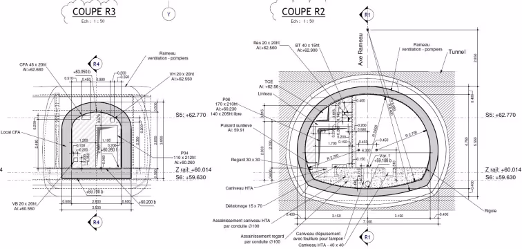 Alouette Rameau - coupes